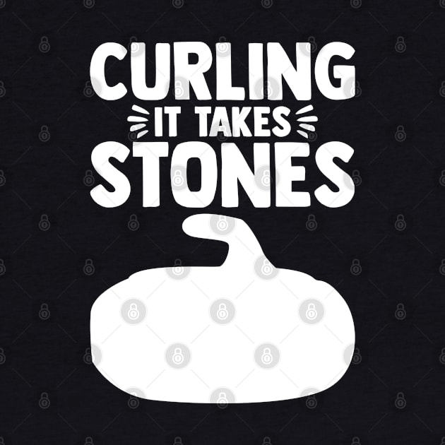 Curling it Takes Stones Curler Curling Stone Curling Game by sBag-Designs